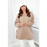 Kesi Insulated sweatshirt with Ciao Bella inscription dark beige | shoptok.hr