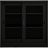 Furnova Omara z drsnimi vrati črna 90x40x90 cm jeklo, (21954261) | Shoptok.si