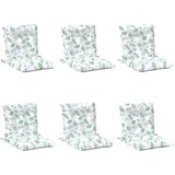  Niska jastučić za stolac 6 pcs Bijeli 100 x 50 x 7 cm oxford - Bijela i zelena 6 | shoptok.hr