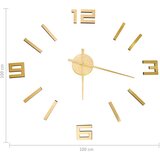  3D zidni sat moderni dizajn 100 cm XXL zlatni | shoptok.hr