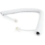 Telefonski spiralni kabl za slusalicu 2m sa konektorima RJ-10, TC4P4CS-2M-W, white, GEMBIRD