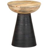vidaXL stranska miza črna Ø37x45 cm masivni les Mango | Shoptok.si