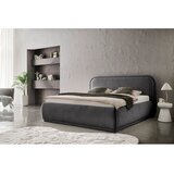 Meise M&amp;ouml;bel Antracitno siva oblazinjena zakonska postelja brez letvenega dna 180x200 cm Soma &amp;ndash; Slike