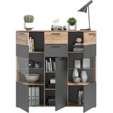 MID.YOU Visoka Komoda Mason, Siva, Barva Hrasta | Shoptok.si