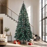  Umjetno božićno drvce 500 cm PVC i čelik Zelena i bijela - 500 cm | shoptok.hr