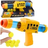 Foam Ball Gun School Bus Yellow 6 pcs.