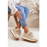 Boto Sports Shoes Sneakers On Platform Made Of Eco Leather Beige Riadella | Shoptok.si