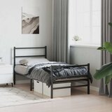 Metalni okvir kreveta s uzglavljem i podnožjem crni 90 x 200 cm | shoptok.hr