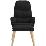  Stolica za opuštanje s tabureom od tkanine crna | shoptok.hr