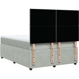  Krevet s oprugama i madracem svjetlosivi 140x190 cm baršunasti | shoptok.hr