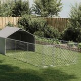 vidaXL zunanji pasji boks z izpustom 6x2x1,5 m pocinkano jeklo Cene