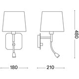 Ideal Lux led zidna lampa nordik 1xE14/40W + LED/1,5W/230V | Eponuda.com