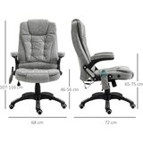 Direktorska stolica s funkcijom masaže i grijanja ergonomska podesiva do 120 kg siva | shoptok.hr