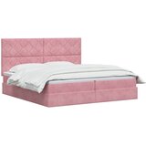  Krevet s madracem i skladištem Ružičasta 200 x 200 cm Baršun | shoptok.hr