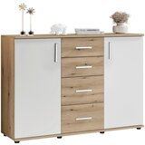 MID.YOU ŠIROKA KOMODA, bela, barve hrasta | Shoptok.si