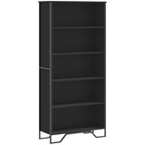 Furnova Knjižna omara črna 80x31x169 cm inženirski les, (21951169) | Shoptok.si