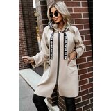 numoco basic 632-1 Casual coat with pockets and a hood - beige | Shoptok.si
