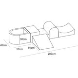 MeowBaby 4-delni penasti igralni komplet ® Foam Playground z majhnim bazenom z žogicami, 100 žogic, žamet, svetlo siva: oranžna/rumena/modra, (21295243) | Shoptok.si