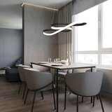 Nettlife LED viseča svetilka iz črnega silikona, premera 75 cm, zatemnilna z daljincem, moderna zasnova,kuhinjo, pisarno, 47 W, (22122930) | Shoptok.si