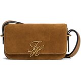 Tommy Hilfiger Ročne torbice Script Leather Crossover Suede Kostanjeva Cene