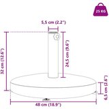 vidaXL Zunanja podlaga za senčnik Temno siva 48 x 48 x 32 cm | Shoptok.si