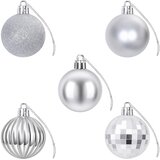  Set božićnih kuglica 100 kom. Srebrna 4 cm Polistiren | shoptok.hr