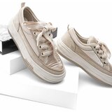 Marjin Women's Sneaker Thick Sole Sports Shoes Derivative Beige cene