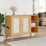  The Living Store Komoda SENJA videz ratana rjava 112x40x80 cm trdna borovina - Komoda, (21454722) Cene