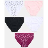 Sinsay Pamučne gaćice slip kroja s motivom mašnica 5 pack | shoptok.hr