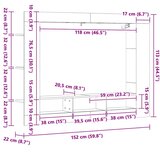 TV ormarić boja hrasta sonome 152x22x113 cm konstruirano drvo | shoptok.hr