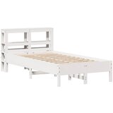 vidaXL Posteljni okvir z vzglavjem bel 90x190 cm trdna borovina, (21304055) | Shoptok.si