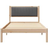 vidaXL Krevetni okvir s tapiciranim uzglavljem Tamno siva 100 x 200 cm | shoptok.hr