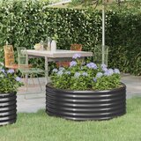 vidaXL visoka greda iz prašno premazanega jekla 100x100x36 cm antracit | Shoptok.si