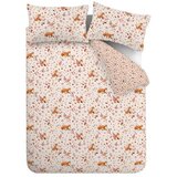 Catherine Lansfield Oranžna/bež podaljšana posteljnina za zakonsko posteljo 230x220 cm Woodland Fox – | Shoptok.si