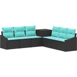  Set sofe 7 pcs Crna i Plava Poli Rattan i čelik Cijene