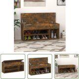 The Living Store Klop za čevlje dimljeni hrast 105x30x45 cm konstruiran les - Klop Za Čevlje, (21744595) | Shoptok.si