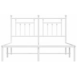 Metalni okvir za krevet s uzglavljem bijeli 150x200 cm | shoptok.hr