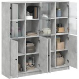  Regal za knjige s vratima boja betona 136x37x142 cm drveni | shoptok.hr