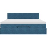 vidaXL Otomanski krevet s madracem&amp LED tamnoplavi 180x200cm baršunasti | shoptok.hr