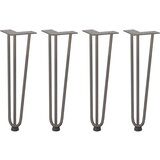 vidaXL Noge za mizo za lase 4 kosi naravno jeklo 42 cm trdno jeklo | Shoptok.si