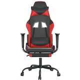  Masažna igraća stolica s osloncem crno-crvena od umjetne kože | shoptok.hr