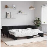 vidaXL Dnevni krevet na razvlačenje crni 90 x 190 cm baršunasti | shoptok.hr