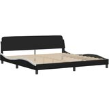  Okvir kreveta LED crno-bijeli 200 x 200 cm umjetna koža | shoptok.hr