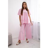 Kesi Set of new punto blouse + trousers light pink Cijene