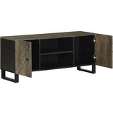 Furnova TV omarica črna 105x33x46 cm trden mangov les, (21922525) | Shoptok.si