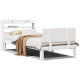 Maison Chic Posteljni okvir - Enojna postelja - Postelja za odrasle z vzglavjem bel 75x190 cm trdna borovina, (21697263) | Shoptok.si