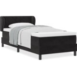vidaXL Postelja s vzmetnico Črna 90x200 cm Žamet | Shoptok.si