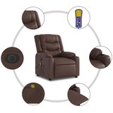  Električni masažni naslonjač na podizanje od umjetne kože smeđi | shoptok.hr