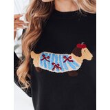 DStreet Damski sweter z aplikacją psa CHICPAWS czarny | Shoptok.si