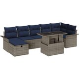  Vrtna sedežna garnitura z blazino 8 pcs Siva Poly ratan, (5000154681) | Shoptok.si